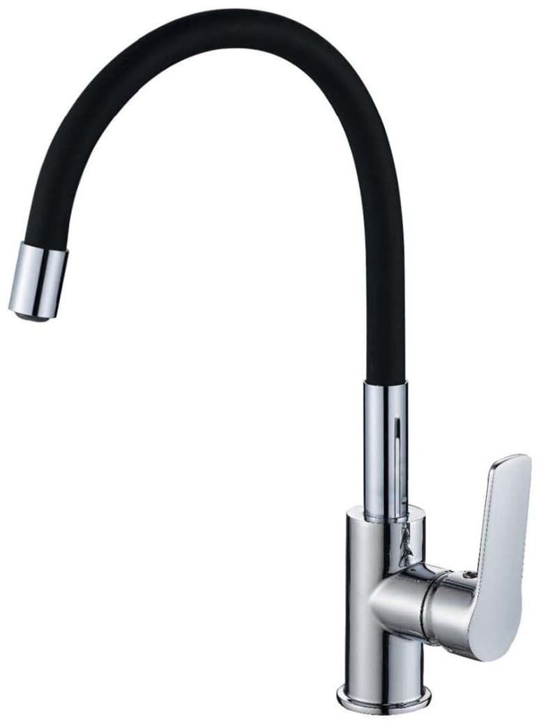 Смеситель с гибким изливом DecoRoom DR22022, латунь, цвет черный