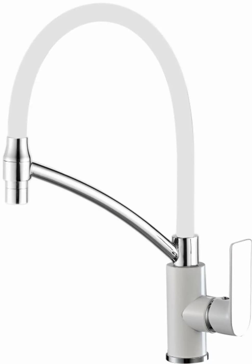 Смеситель с гибким изливом Haiba HB72505-8, латунь, цвет белый, хром