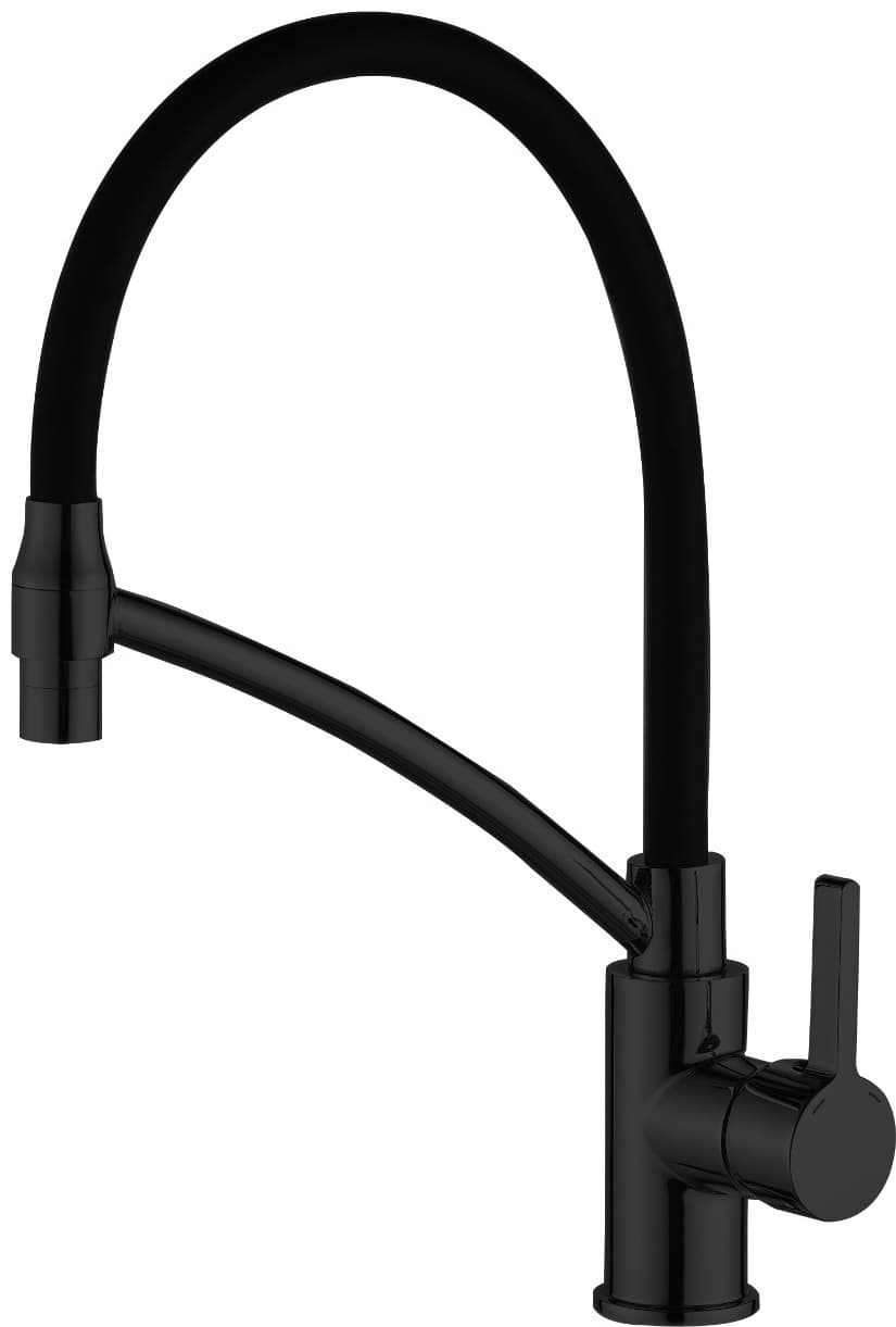 Смеситель с гибким изливом Haiba HB73644-7, латунь, цвет черный