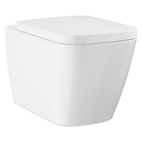 Набор GROHE BAU Edge Ceramic Унитаз подвесной, закрытый, безободковый, с сиденьем, с микролифтом
